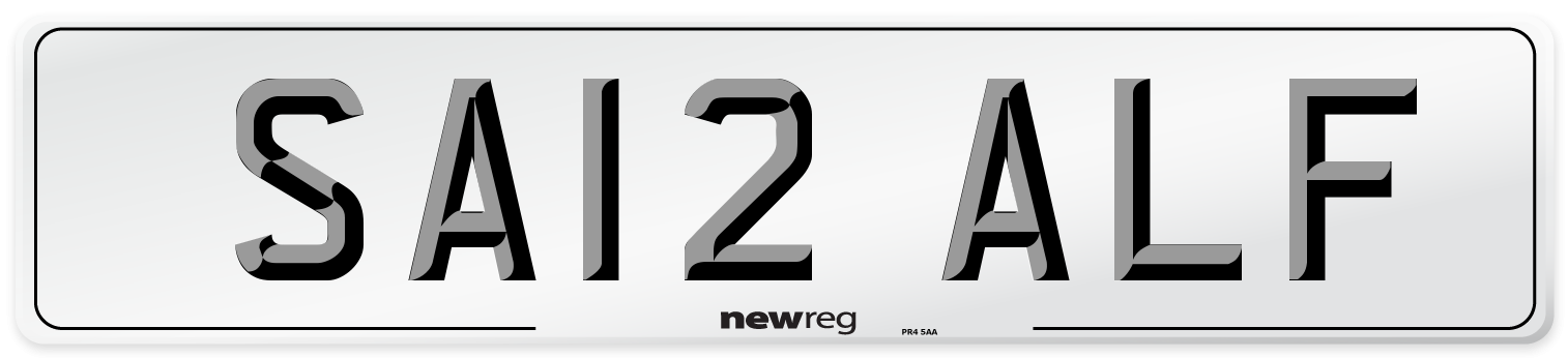 SA12 ALF Number Plate from New Reg